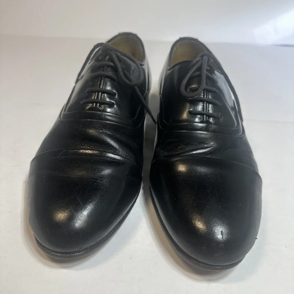 Stacy Adams Shoes Sz 8W Men's Black Cap Toe Oxford Dress Shoes Lace Up 23414 01